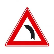 Verkeersbord J03 - Waarschuwing bocht naar links