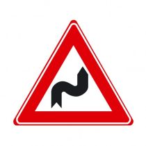 Verkeersbord J04 - Waarschuwing S-bocht eerst naar rechts