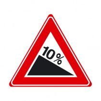 Verkeersbord J07 - Waarschuwing gevaarlijke daling
