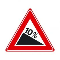 Verkeersbord J07 - Waarschuwing gevaarlijke daling