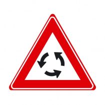 Verkeersbord J09 - Waarschuwing pas je snelheid aan, je nadert een rotonde