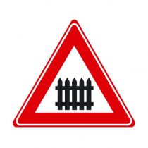 Verkeersbord J10 - Waarschuwing overweg met slagbomen