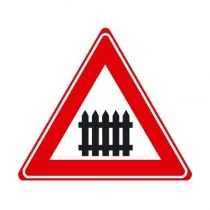 Verkeersbord J10 - Waarschuwing overweg met slagbomen