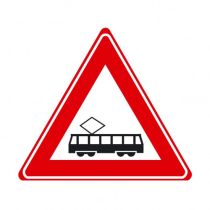 Verkeersbord J14 - Waarschuwing tram(kruising)