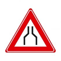 Verkeersbord J17 - Waarschuwing rijbaanversmalling