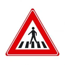 Verkeersbord J22 - Waarschuwing voetgangersoversteekplaats