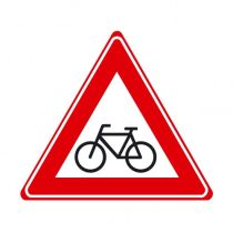 Verkeersbord J24 - Waarschuwing fietsers en bromfietsers