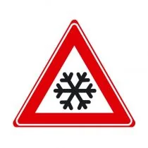 Verkeersbord J36 - Waarschuwing ijzel of sneeuw