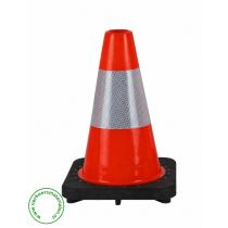 Verkeerskegel 30 cm met zwarte voet (reflectieklasse 2) 