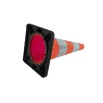 Verkeerskegel 50 cm met zwarte voet (reflectieklasse 2)