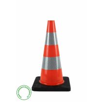 Verkeerskegel 50 cm met zwarte voet (reflectieklasse 2)