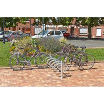 Verzinkt fietsenrek 10 fietsen, 2 staanders, face to face