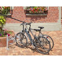 Verzinkt fietsenrek 3 fietsen, 2 staanders, side to side