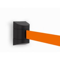 Wandcassette zwart met uittrekbaar lint 4,60 meter, kleur lint oranje