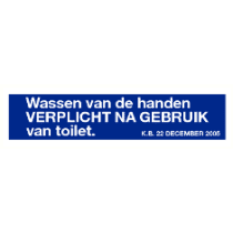 Wassen van de handen verplicht na gebruik van toilet
