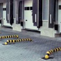 Wielgeleiders geel/zwart lengte 233 cm staal met voetplaat