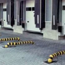 Wielgeleiders geel/zwart lengte 233 cm staal met voetplaat