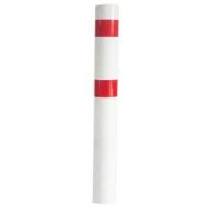 05 - Afzetpaal rood - wit met 1 kettingoog