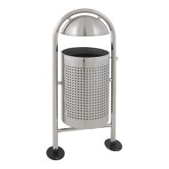 Buitenafvalbak met regendak RVS Mat 27 liter