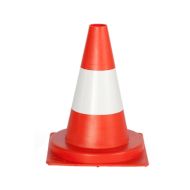Afzetkegel 30 cm hard kunststof (PE) oranje met 1 niet reflecterende band