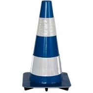 Afzetkegel 50 cm blauw soepel pvc met 2 witte reflecterende (H.I.) banden