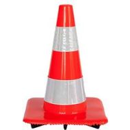 Afzetkegel 50 cm fluor oranje met 2 H.I. banden verzwaard