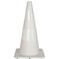 Afzetkegel 75 cm wit soepel pvc met 2 witte reflecterende (H.I.) banden
