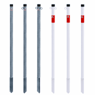 Afzetpaal 42 mm 900 mm voor in de grond – Verzinkt of wit/rood gecoat