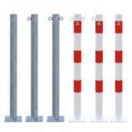 Afzetpaal 60 mm 900 mm met voetplaat – Verzinkt of wit/rood gecoat