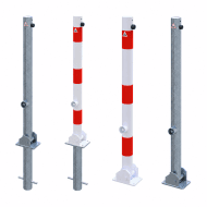 Afzetpaal 60 mm 900 mm omkeerbaar met driehoekslot – Verzinkt of wit/rood gecoat