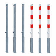 Afzetpaal 60 mm 900 mm verwijderbaar met driehoekslot - Verzinkt of wit/rood gecoat
