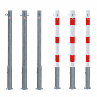 Afzetpaal 60 mm 900 mm verwijderbaar met profielcilinderslot – Verzinkt of wit/rood gecoat