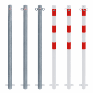 Afzetpaal 60 mm 900 mm voor in beton – Verzinkt of wit/rood gecoat