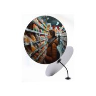 JISLON binnenspiegel Ø 40 cm van acrylaat met flexibele beugel in een winkel