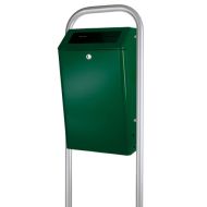 Buitenafvalbak gpoedercoated aluminium, inhoud 50 liter, kleur groen