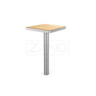 Buitentafel Scandik, vierkant, staal met houten tafelblad