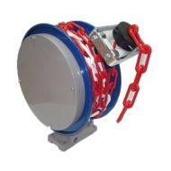 Kettinghaspel zelfoprollend 20 meter, rood/wit pvc ketting