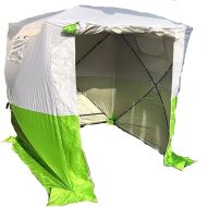 Lastent, werktent, montagetent, kleur wit/groen, 180x180x190 cm