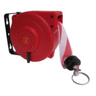 Linthaspel 9 meter x 5 cm, lint rood/wit