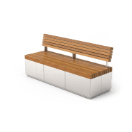 Quadro zitbank met rugleuning, lengte 180 cm, type 02.076