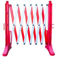 Schaarhek PE uittrekbaar tot circa 3,50 meter, kleur rood/wit