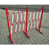 Schaarhek staal, uittrekbaar tot circa 4 meter, kleur rood/wit