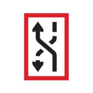 Scheepvaartbord B.4a / Verplichting zich naar de bakboordzijde van het vaarwater te begeven