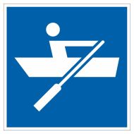 Scheepvaartbord E.19 / Door spierkracht voortbewogen schepen toegestaan
