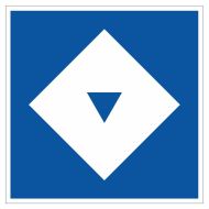 Scheepvaartbord E.5.13 / Toestemming ligplaats te nemen (ankeren en meren) uitsluitend voor schepen — zowel duwvaart als andere schepen dan duwvaart — die één blauwe kegel of één blauw licht moeten voeren, aan de zijde van de vaarweg waar het bord is gepl