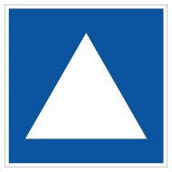Scheepvaartbord E.5.4 / Toestemming ligplaats te nemen (ankeren en meren) uitsluitend voor duwvaart die geen blauwe kegels of lichten behoeft te voeren, aan de zijde van de vaarweg waar het bord is geplaatst