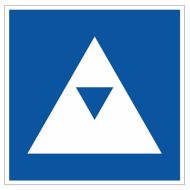 Scheepvaartbord E.5.5 / Toestemming ligplaats te nemen (ankeren en meren) uitsluitend voor duwvaart die één blauwe kegel of één blauw licht moet voeren, aan de zijde van de vaarweg waar het bord is geplaatst