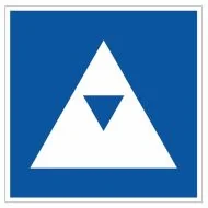 Scheepvaartbord E.5.5 / Toestemming ligplaats te nemen (ankeren en meren) uitsluitend voor duwvaart die één blauwe kegel of één blauw licht moet voeren, aan de zijde van de vaarweg waar het bord is geplaatst
