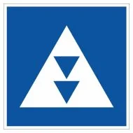 Scheepvaartbord E.5.6 / Toestemming ligplaats te nemen (ankeren en meren) uitsluitend voor duwvaart die twee blauwe kegels of twee blauwe lichten moet voeren, aan de zijde van de vaarweg waar het bord is geplaatst