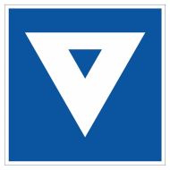 Scheepvaartbord E.5.9 / Toestemming ligplaats te nemen (ankeren en meren) uitsluitend voor andere schepen dan duwvaart die één blauwe kegel of één blauw licht moeten voeren, aan de zijde van de vaarweg waar het bord is geplaatst